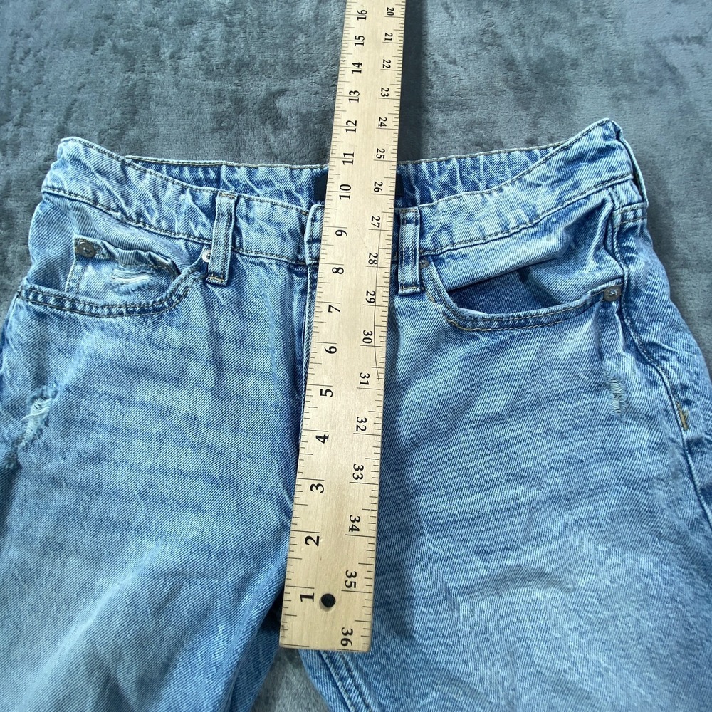 Aeropostale Baggy Jeans Womens 4 Blue Distressed Y2K Low Rise Denim Light Wash - Picture 6 of 9
